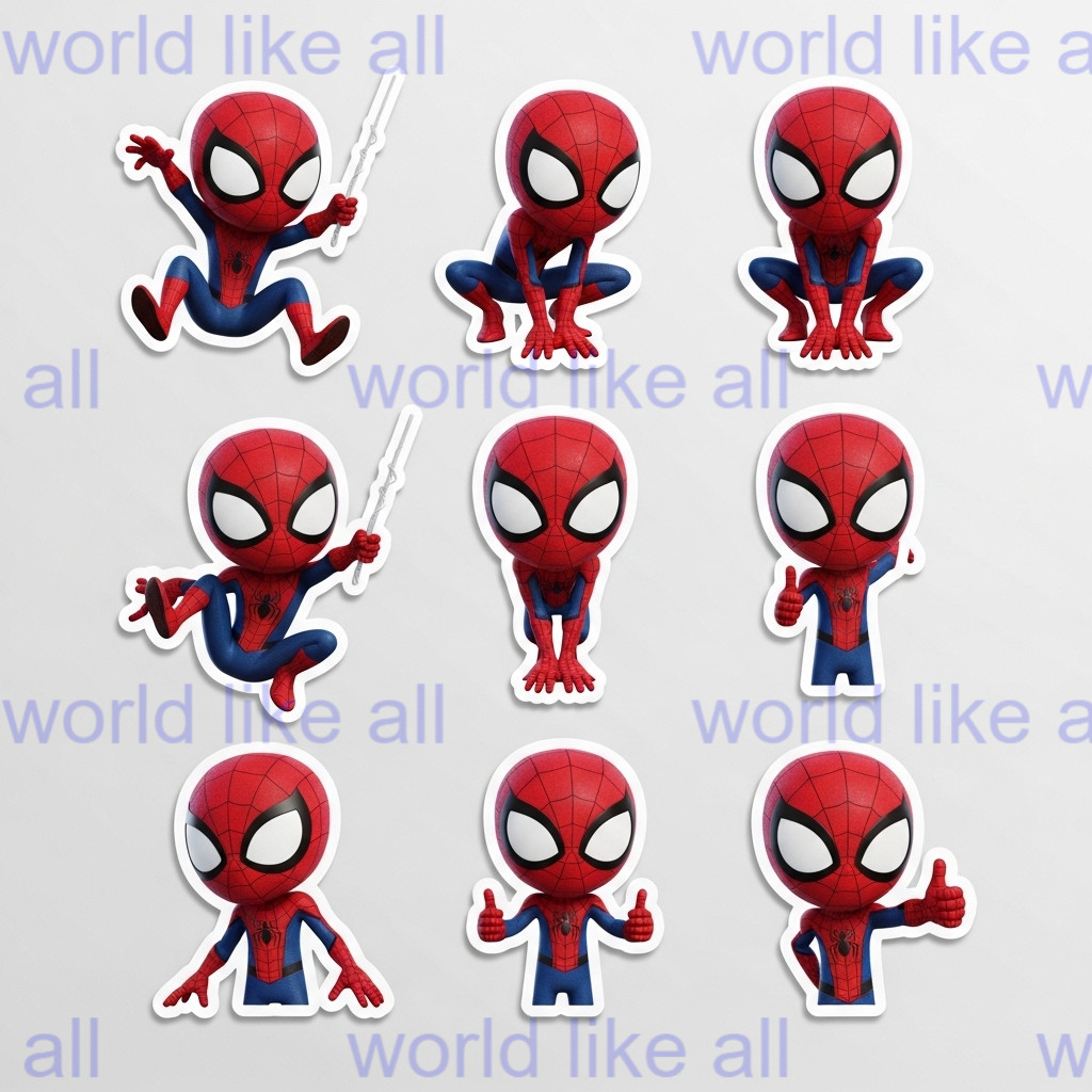 15x Cute Kids Stickers Bundle: 3D Pixar Style | School & Copybook Digital Art 4K