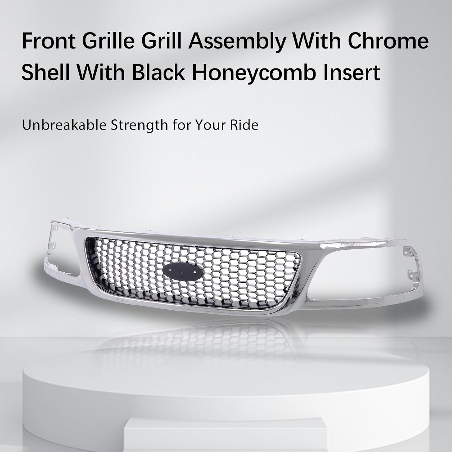 Replacement Parts Front Grille Grill Assembly with Chrome Shell with Black Honey