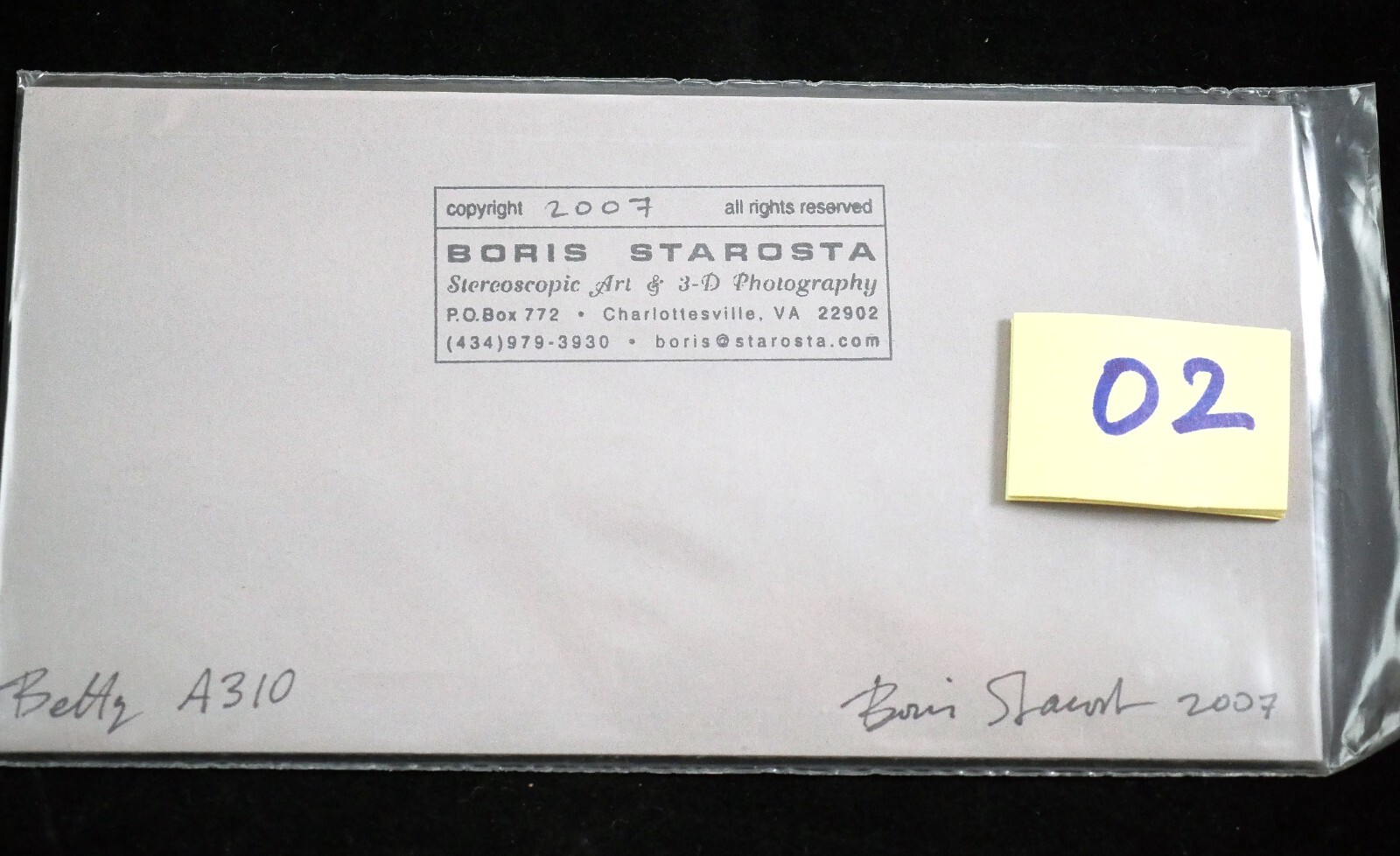 Stereoview by Boris Starosta – BETTY A310 original work Nude 3D signed 2007 #02