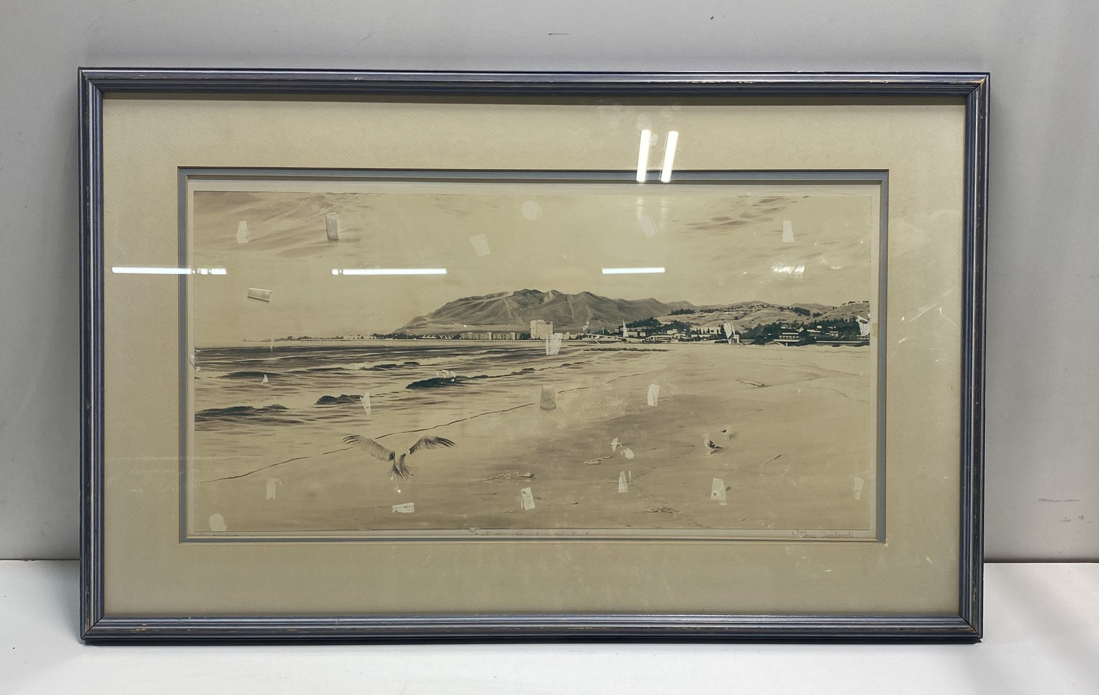Tony Jankowski “Beach in Winter” 1985 Signed Photography Print 31×20 Framed