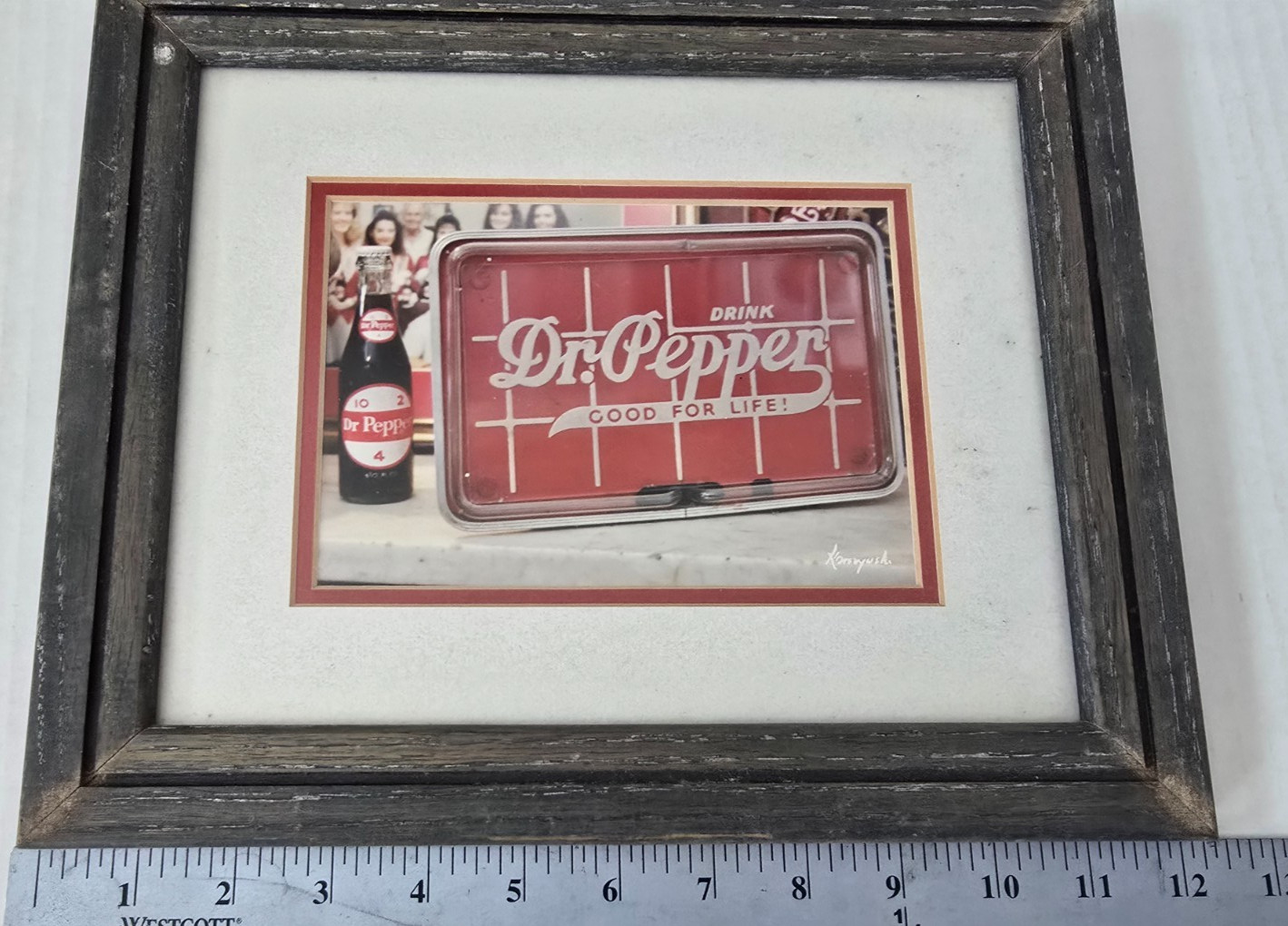 Vintage Rare Dr Pepper Photography Wall Art Matted, Framed, Signed Korczynski