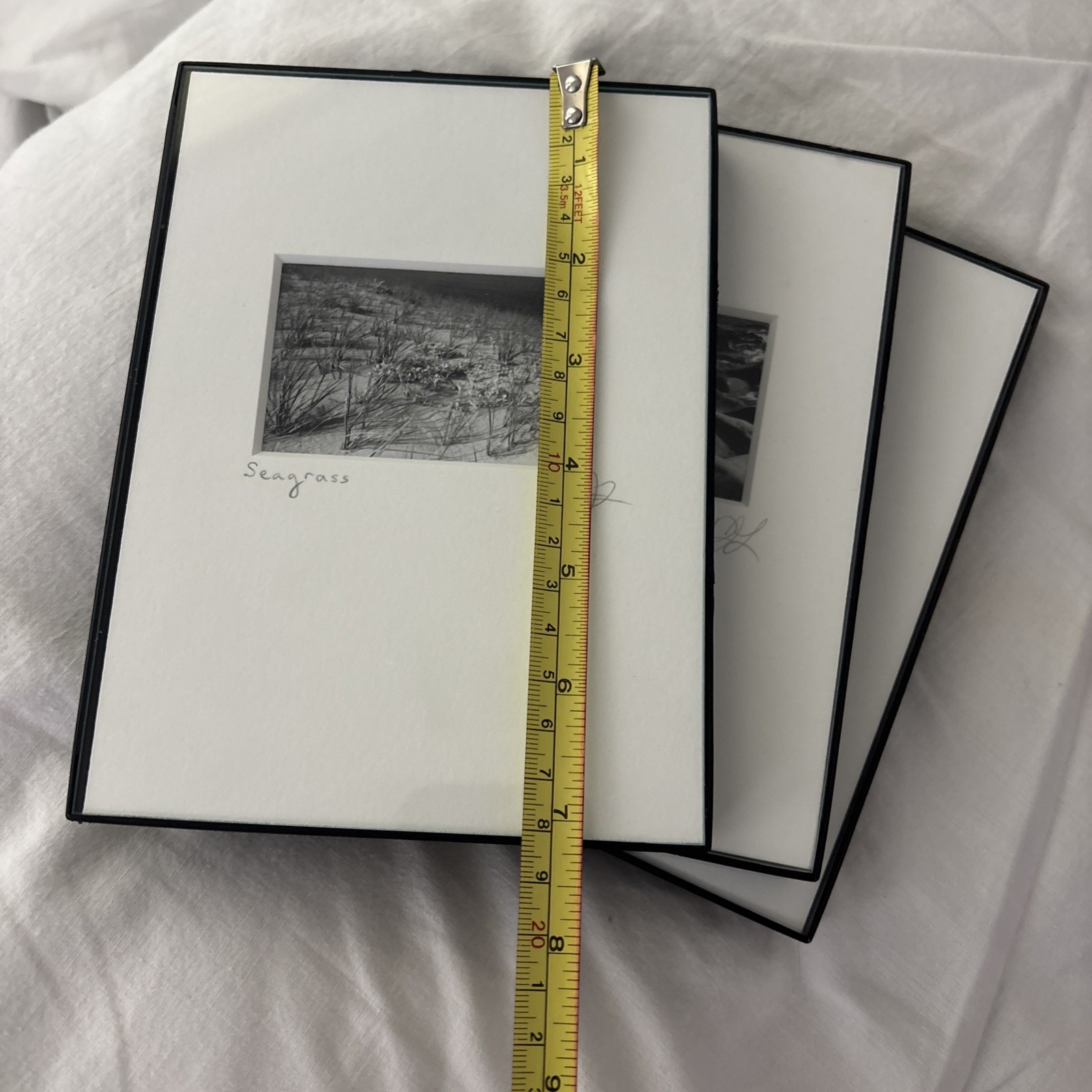 3 Black & White Minimal Modern Framed Photo Art Nature Titled Artist Signed