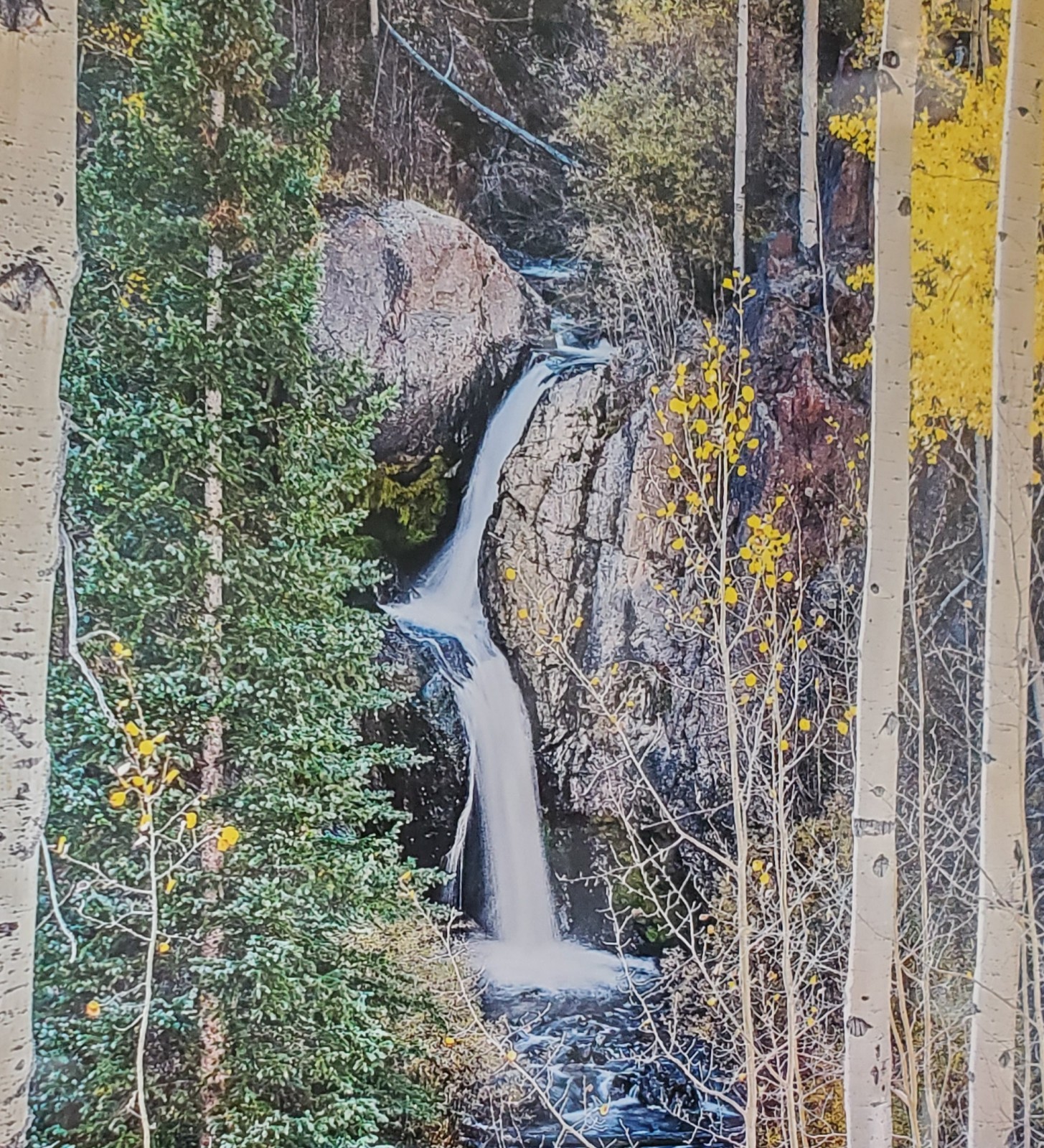 Michael Underwood Large Signed Photograph Of Nellie Creek Falls, Colorado