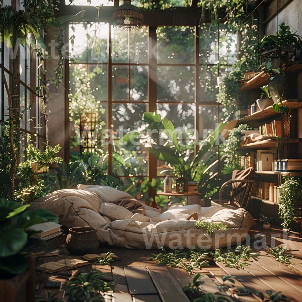 Digital Image Picture Photo Wallpaper Printable Art Cozy Indoor Garden Room