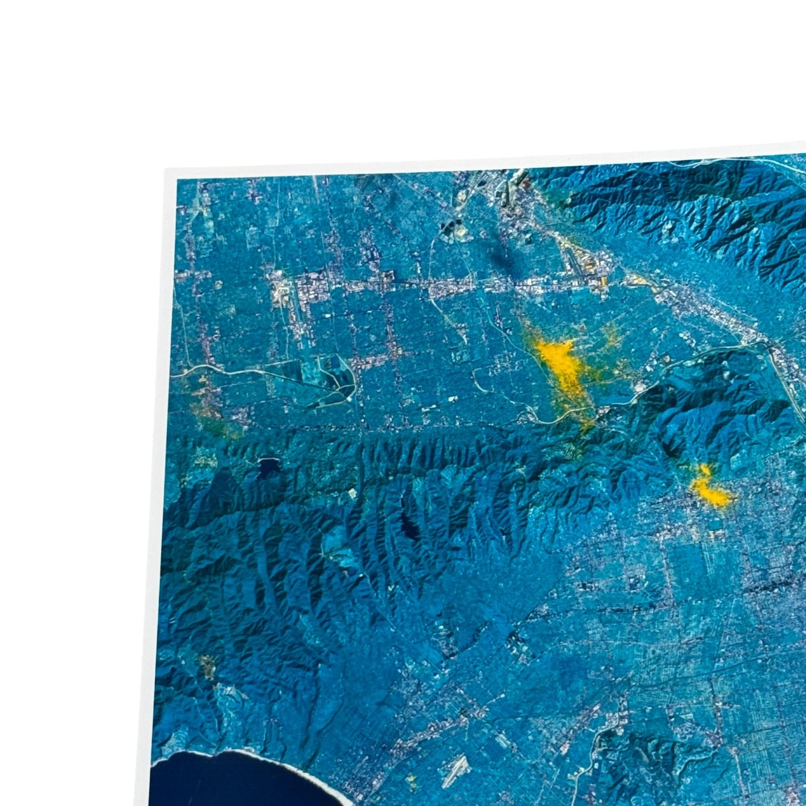 Vintage 1982 Landsat-4 Los Angeles Satellite Photograph EOSAT Hughes 16×20 Color