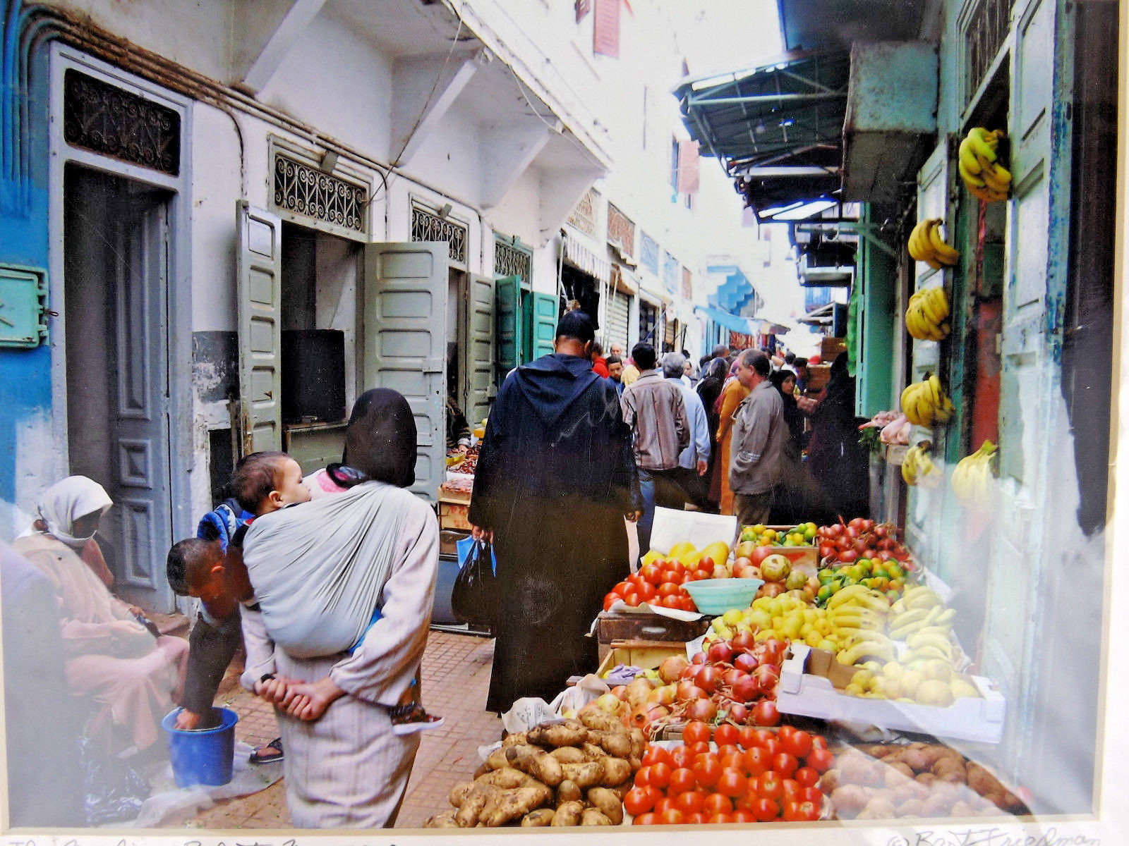 Medina Rabat Morocco Color Photo 11″ x 14″ People Market Town Life Architecture