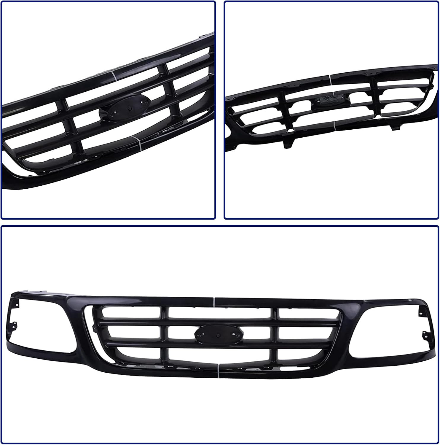 Replacement Parts Front Grille Grill Assembly with Cross Bar Insert Compatible w