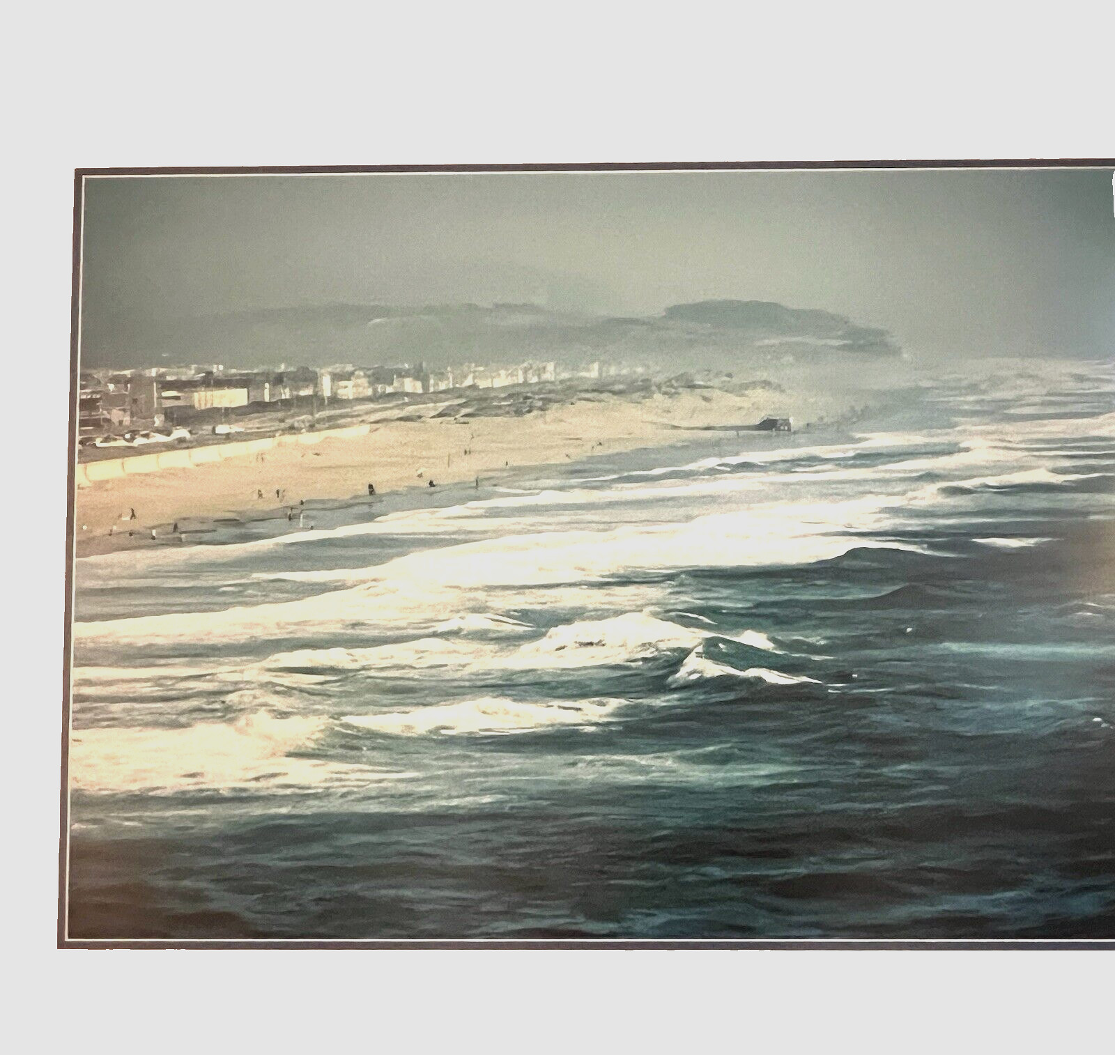 Large Vintage Framed South Beach Miami Florida 1966 Photograph Signed 40×31″