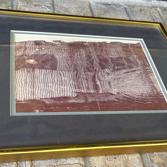 Vintage Framed Abstract Water Art Photography Print w/Gold Frame 11.5″ by 15.5″