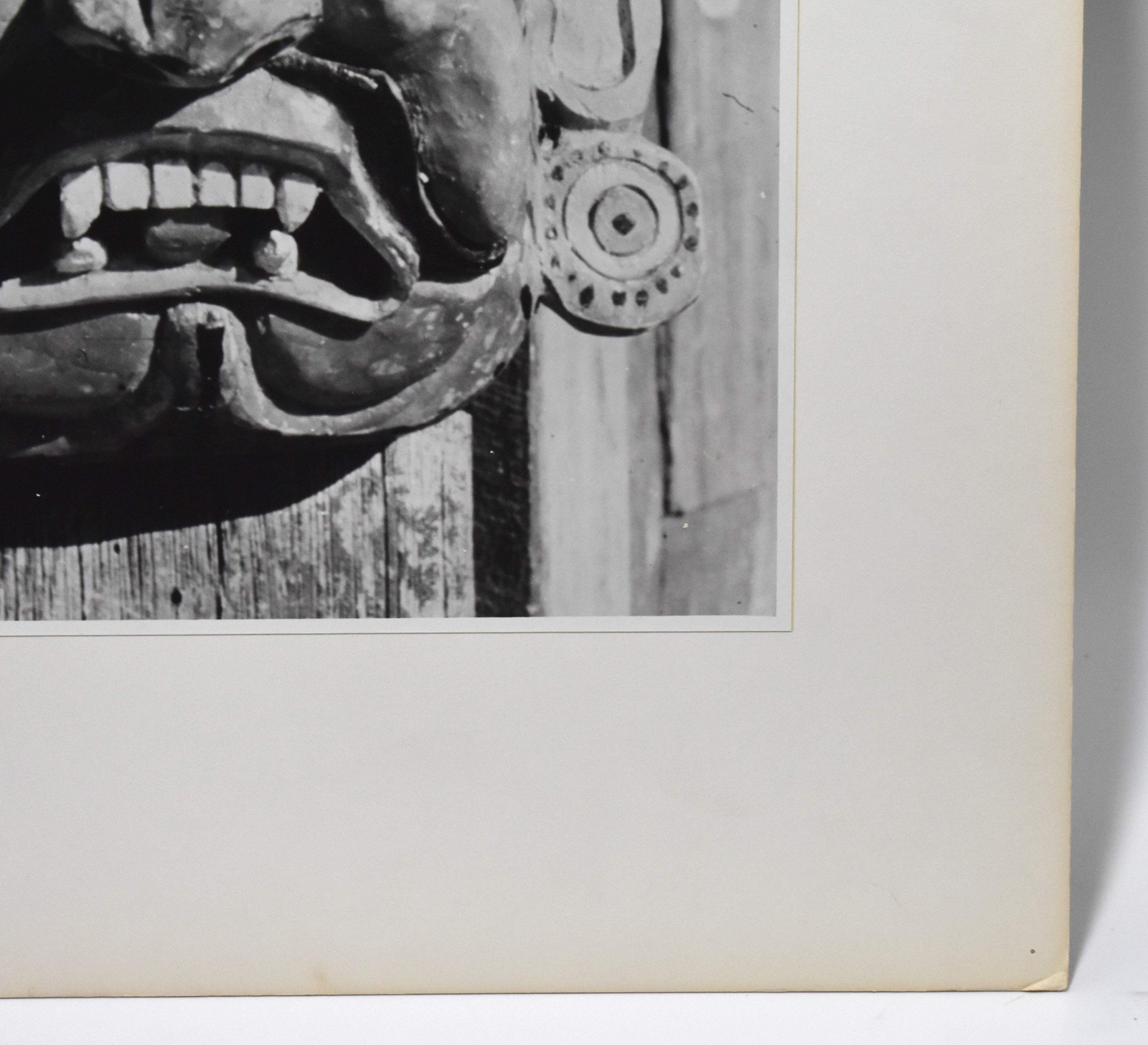 J.W. Howlett Black + White Photograph of a Statue of an Asian Lion or Dragon