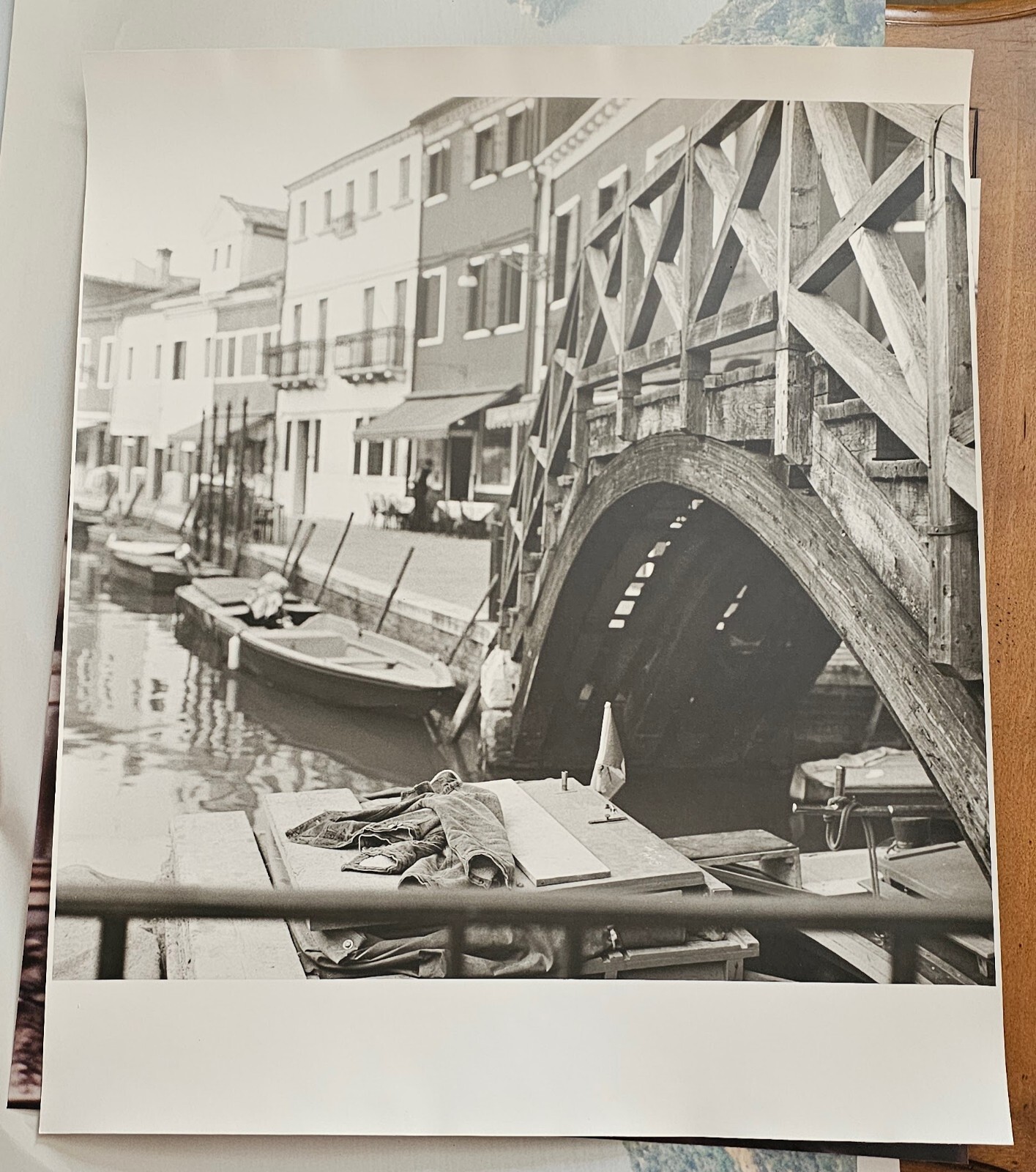 Ponte del Guglie Venice Enlarged Photo Black And White Large Format 19×19 1980s
