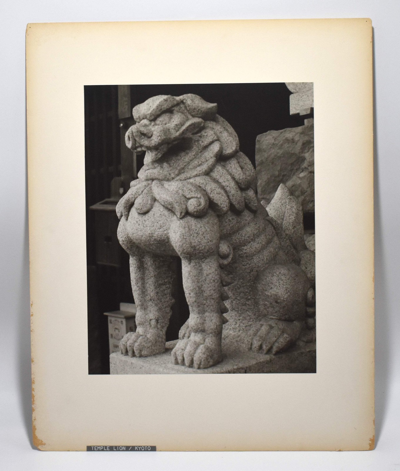 Vintage James W. Howlett Black and White Photograph, ‘Temple Lion / Kyoto’