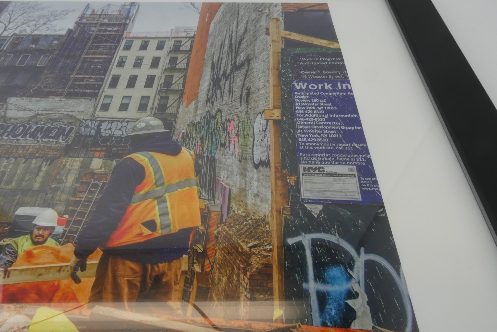 Urban NYC Construction Site Photograph Photo Print 41 Wooster Street SoHo Framed
