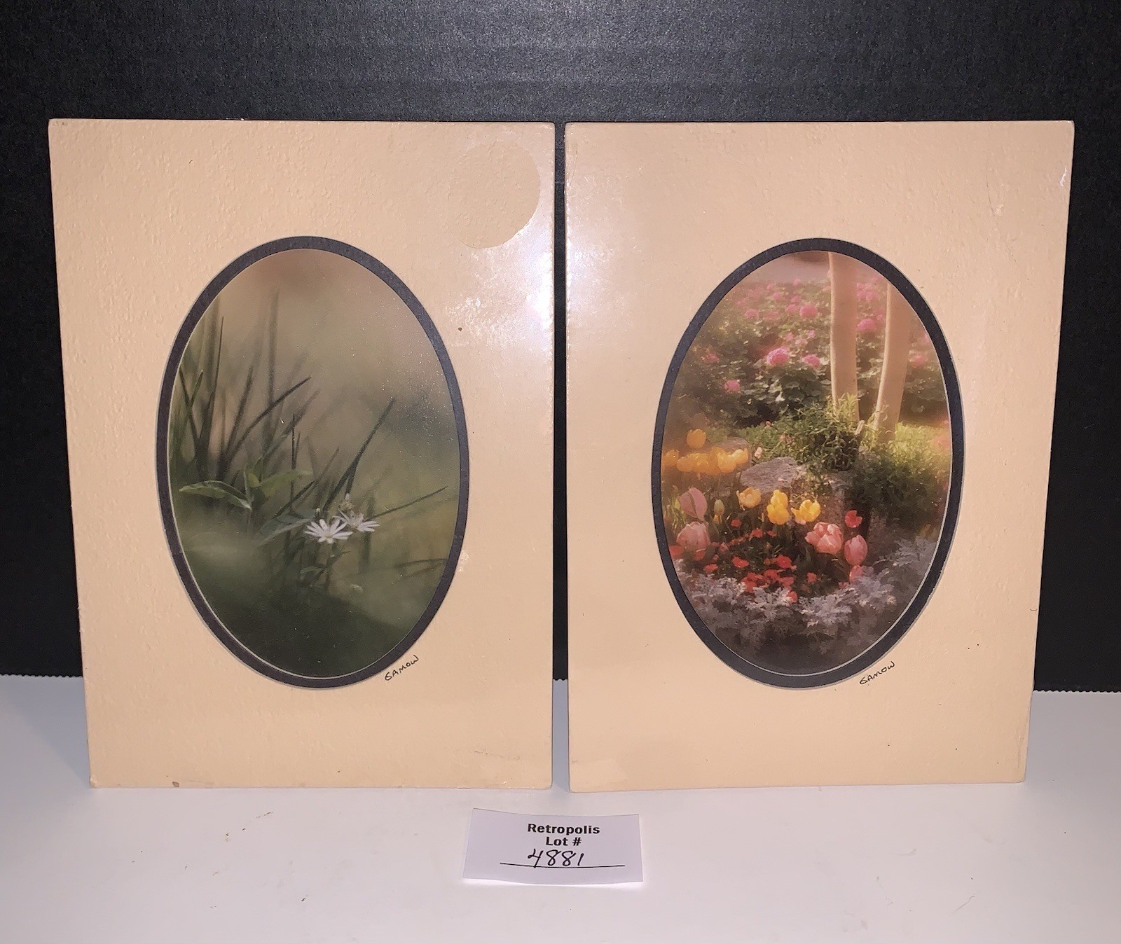 Pair Gamow Signed Floral Photography Art 5″ x 7″ Matted