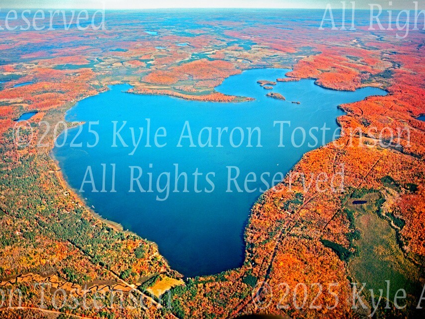 Lac Vieux Desert, Phelps, Wisc & Watersmeet, Mich, Aerial Photo. Frame Optional.