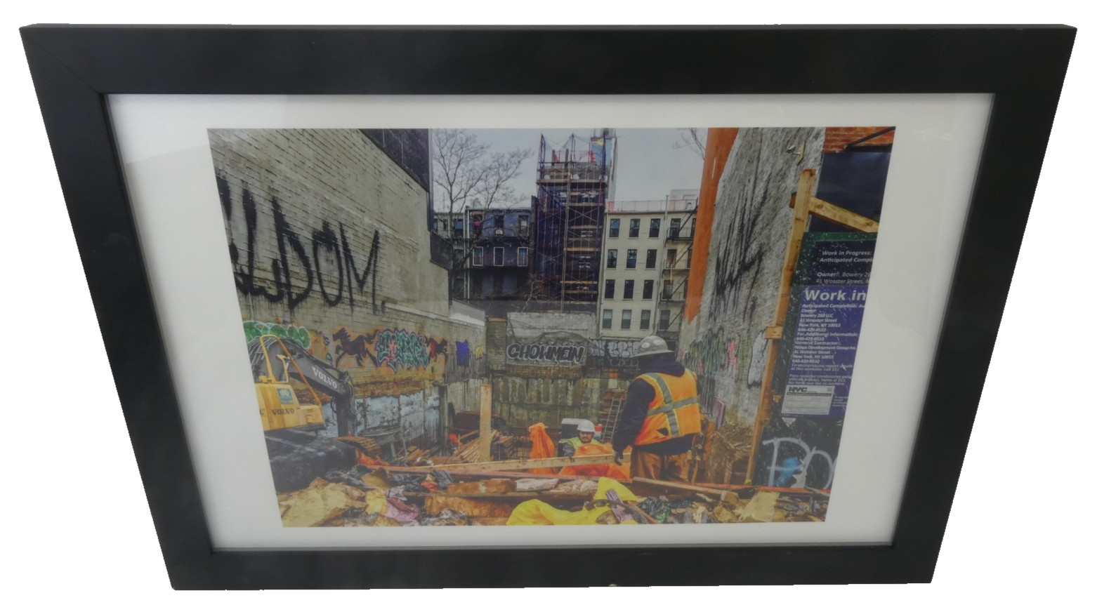 Urban NYC Construction Site Photograph Photo Print 41 Wooster Street SoHo Framed