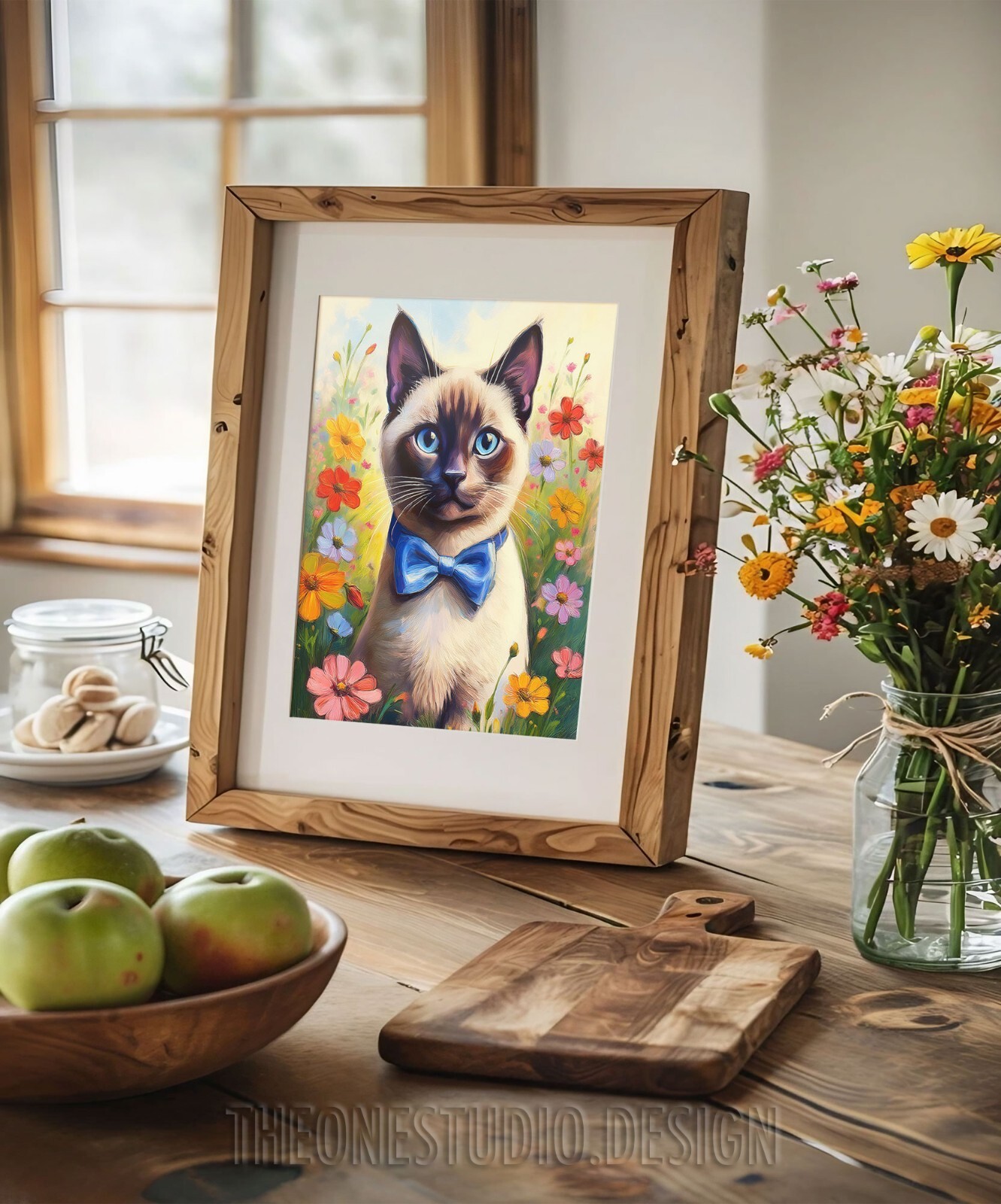 Siamese Cat Digital Painting High Resolution Wall Art Poster Print