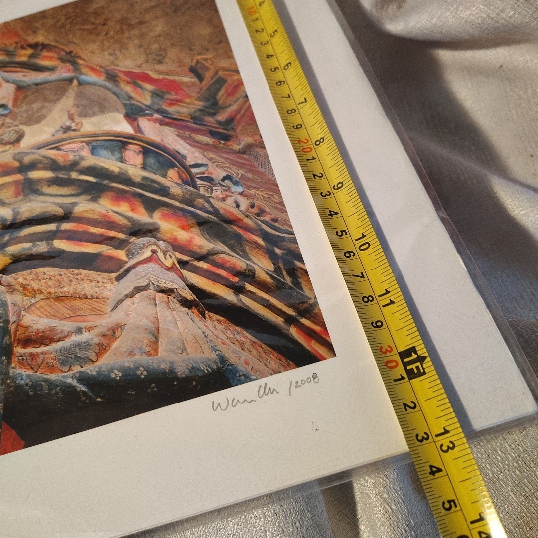 San Xavier Interior Signed Warren Allen 2008 Photographic Print 19×13 Tubac, Az