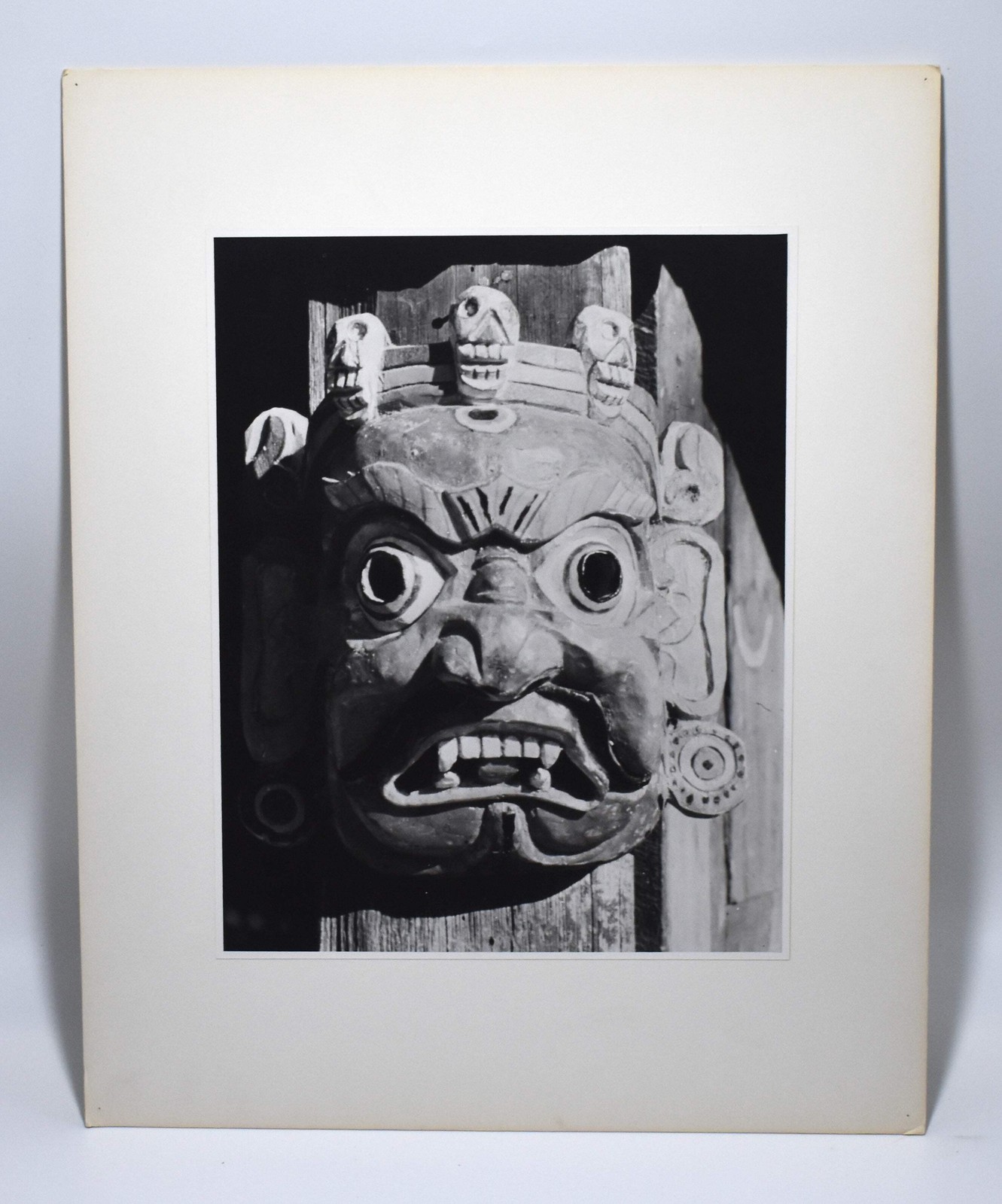 J.W. Howlett Black + White Photograph of a Statue of an Asian Lion or Dragon