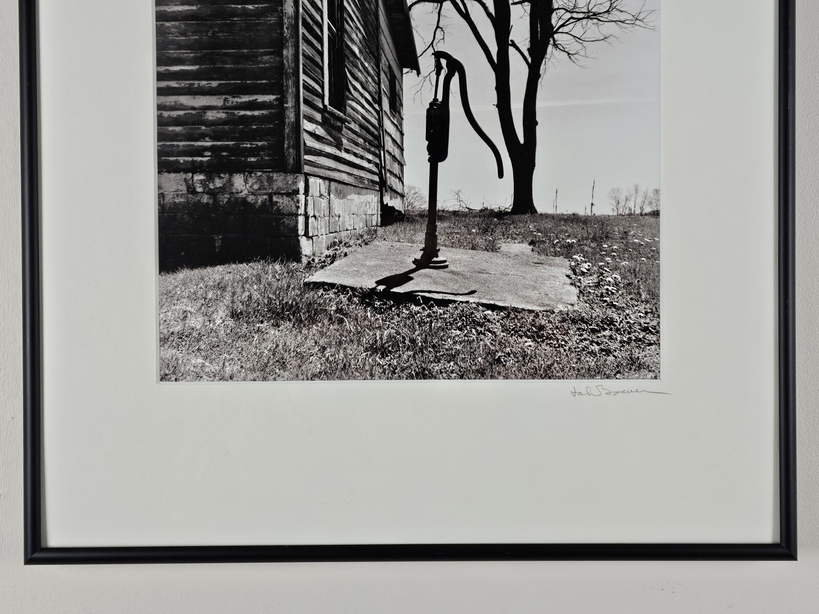 Original Signed John Bower 35mm Fine Art B&W Photograph 20×16 Framed Midwest Art