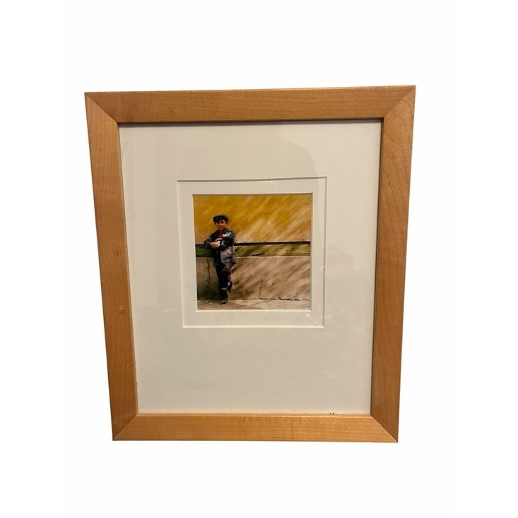 Emerson Matabele “Young boy with Bagel” Signed Framed Matted