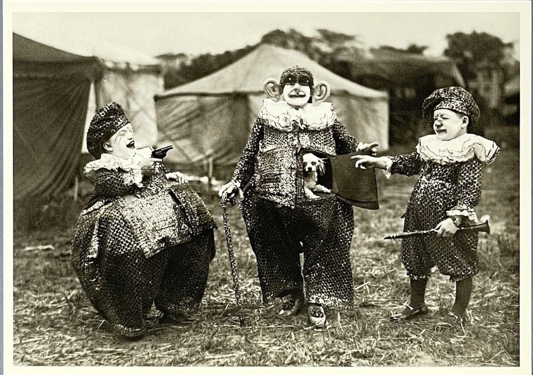 Kassino Clowns w. Dog c. 1920 Fotofolio Art Print Card