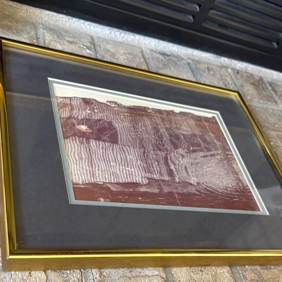 Vintage Framed Abstract Water Art Photography Print w/Gold Frame 11.5″ by 15.5″