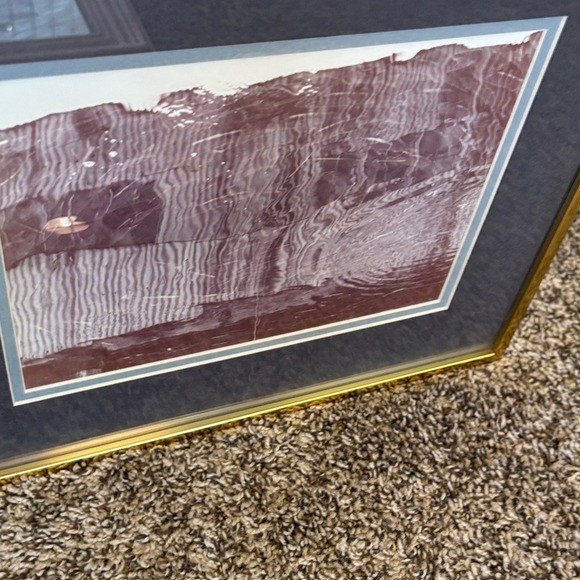 Vintage Framed Abstract Water Art Photography Print w/Gold Frame 11.5″ by 15.5″