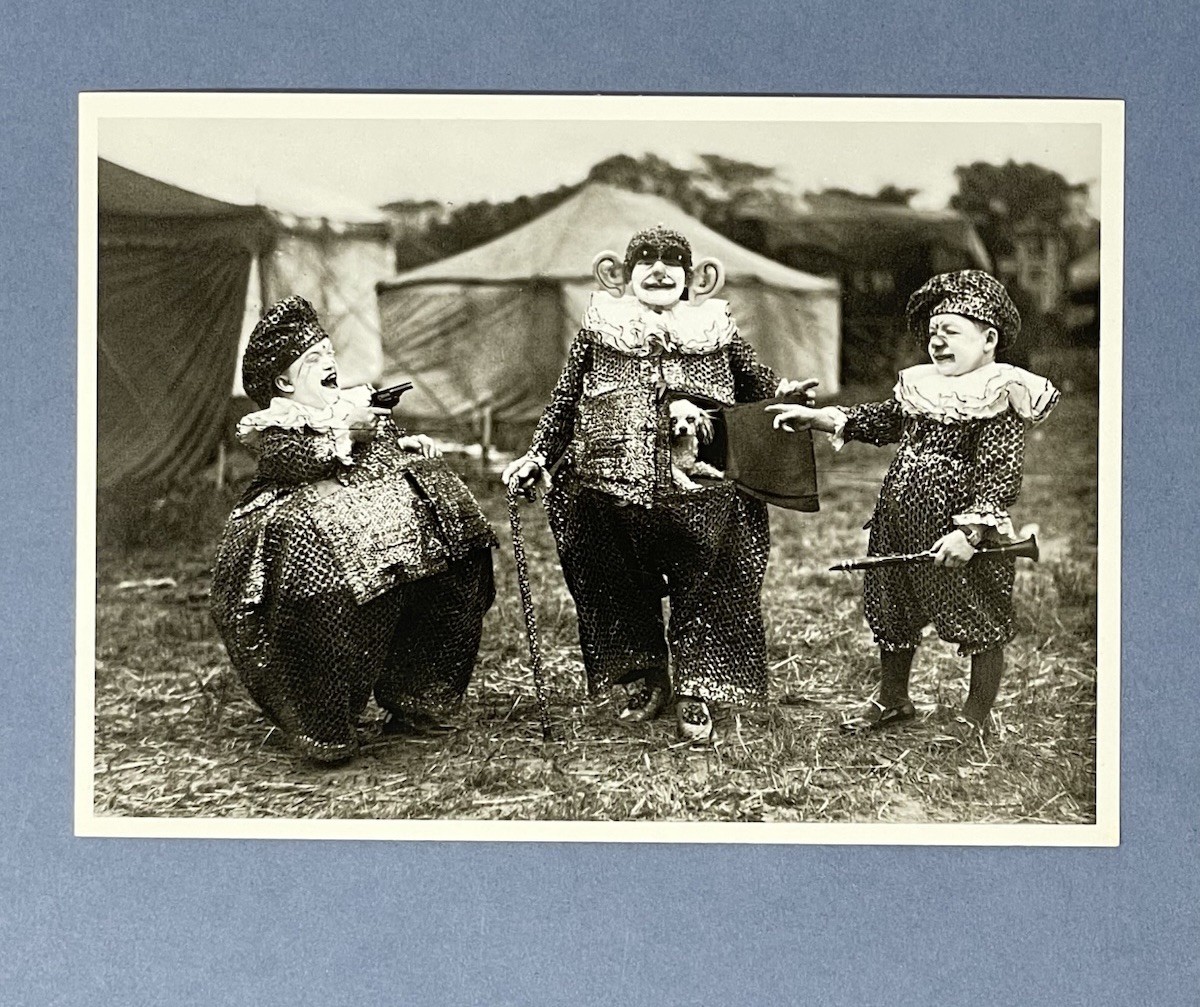 Kassino Clowns w. Dog c. 1920 Fotofolio Art Print Card
