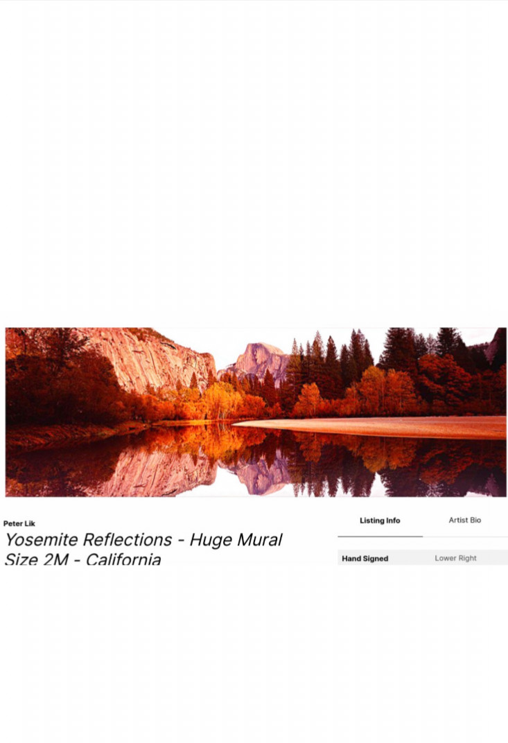 Peter Lik- Certified “Yosemite Reflections” , on Acrylic Framed