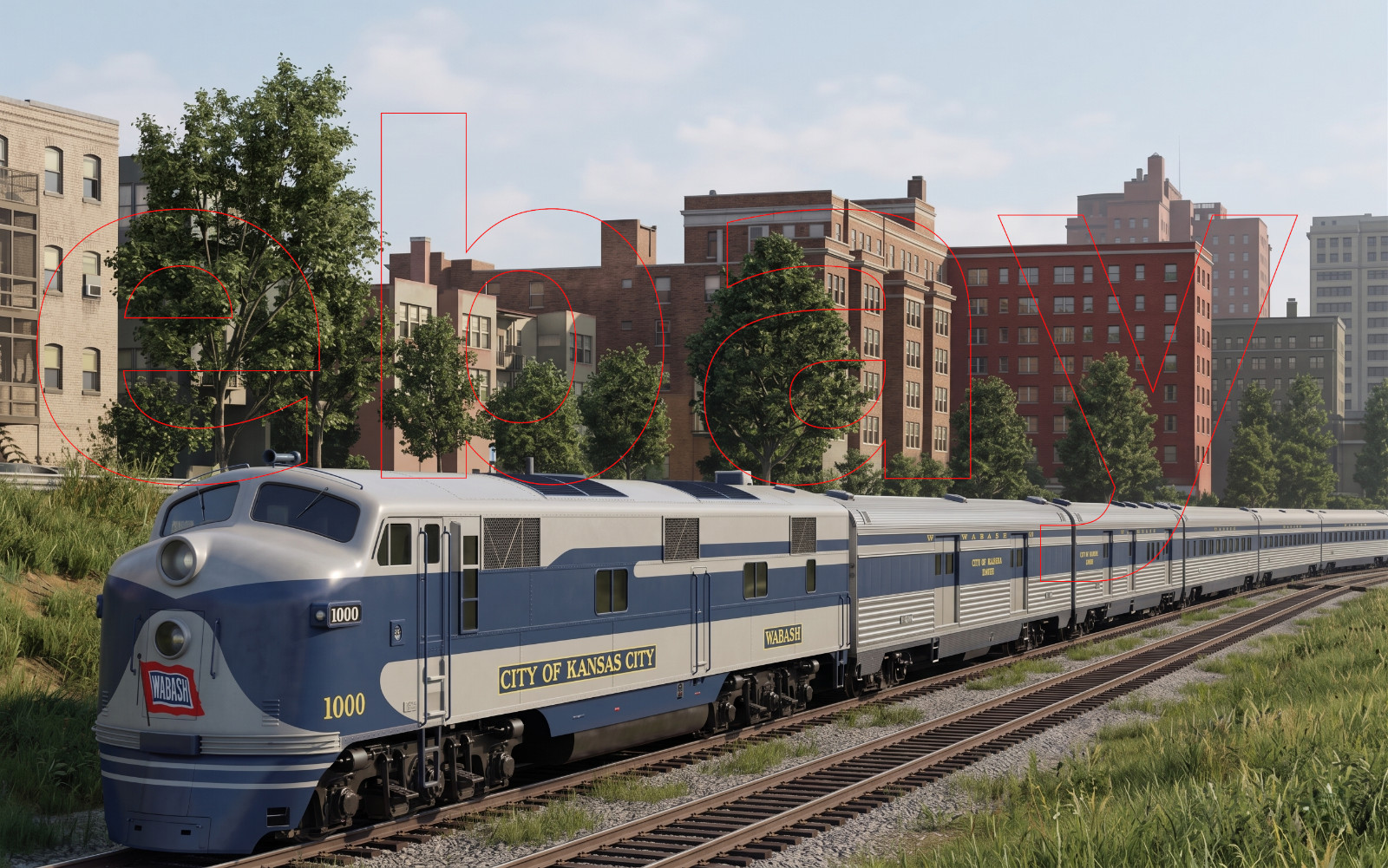 Photo Art Print of Wabash passenger train the City of Kansas City, circa 1950