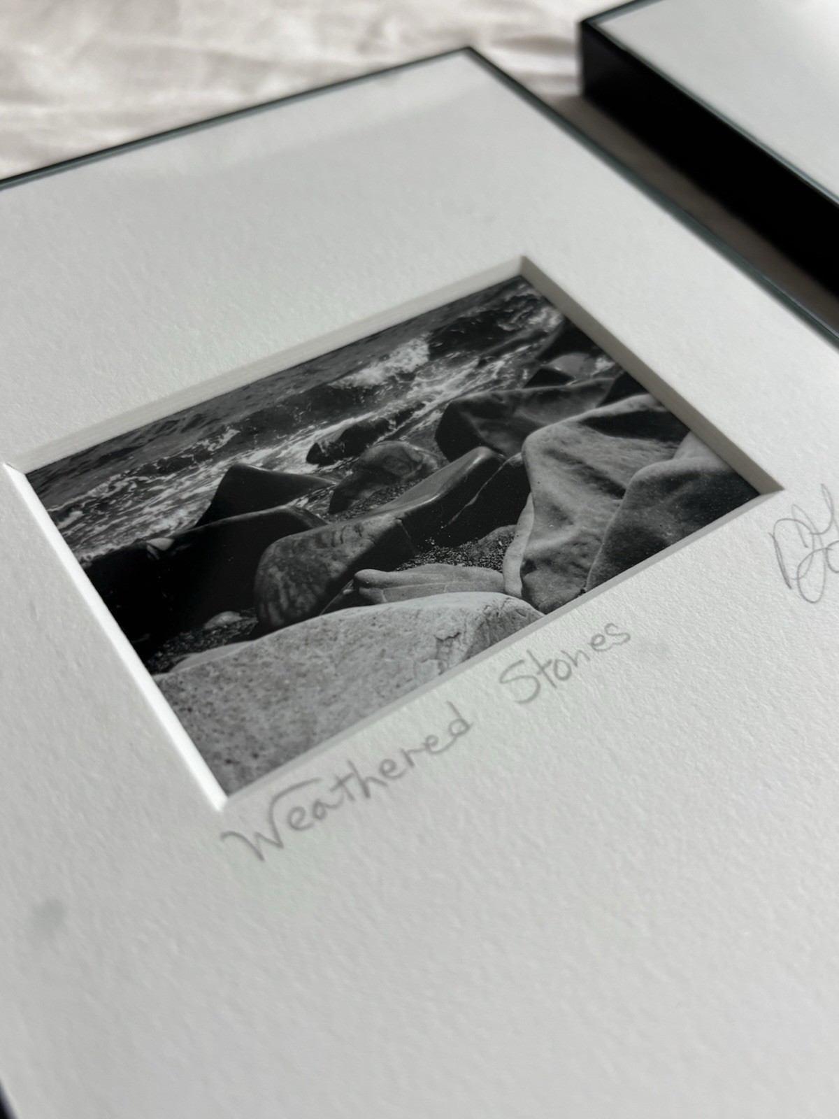 3 Black & White Minimal Modern Framed Photo Art Nature Titled Artist Signed