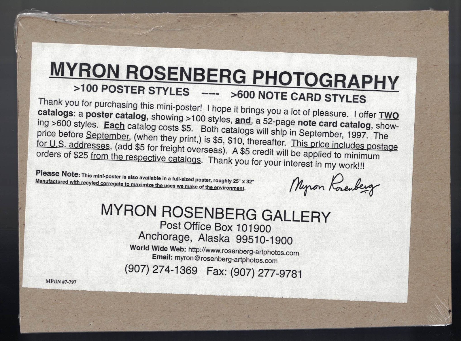 Myron Rosenberg Photography Photo Print: EAGLE RIVER VALLEY Mini Poster 9.5×7