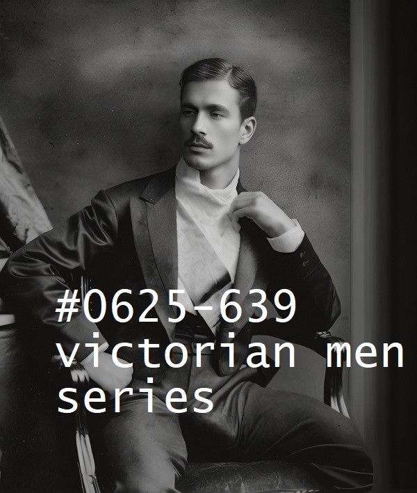 VINTAGE MALE PORTRAIT #0625-639 -victorian men series – free shipping in usa