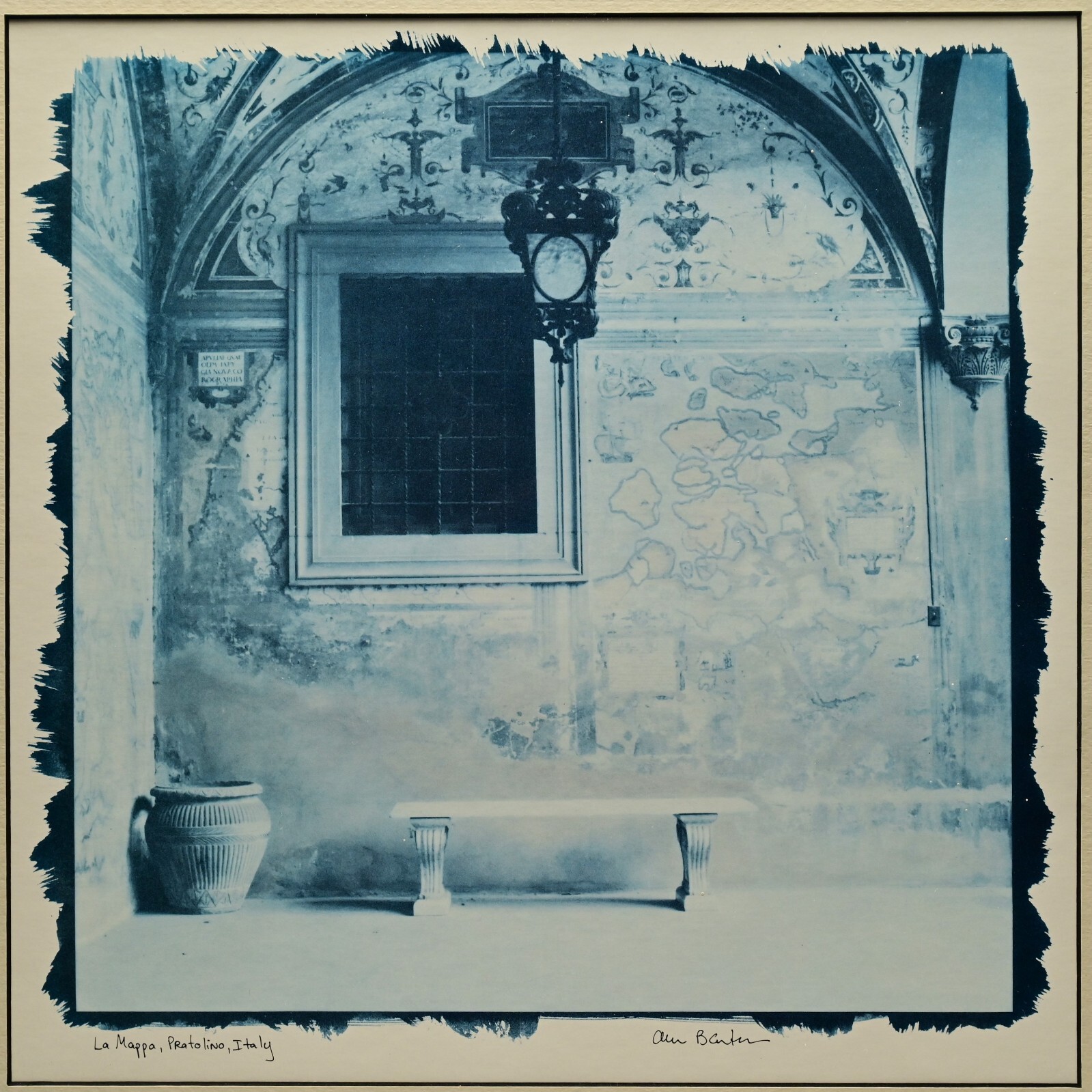 ALAN BLAUSTEIN Original Vintage Signed La Mappa Benches Tinted Photograph Print