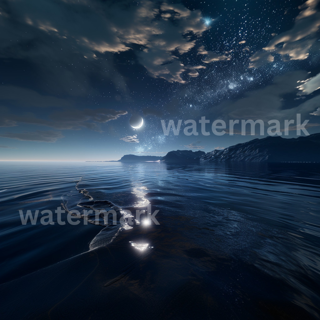 Digital Photo Art Wallpaper Image Picture Background Desktop Night Ocean Moon