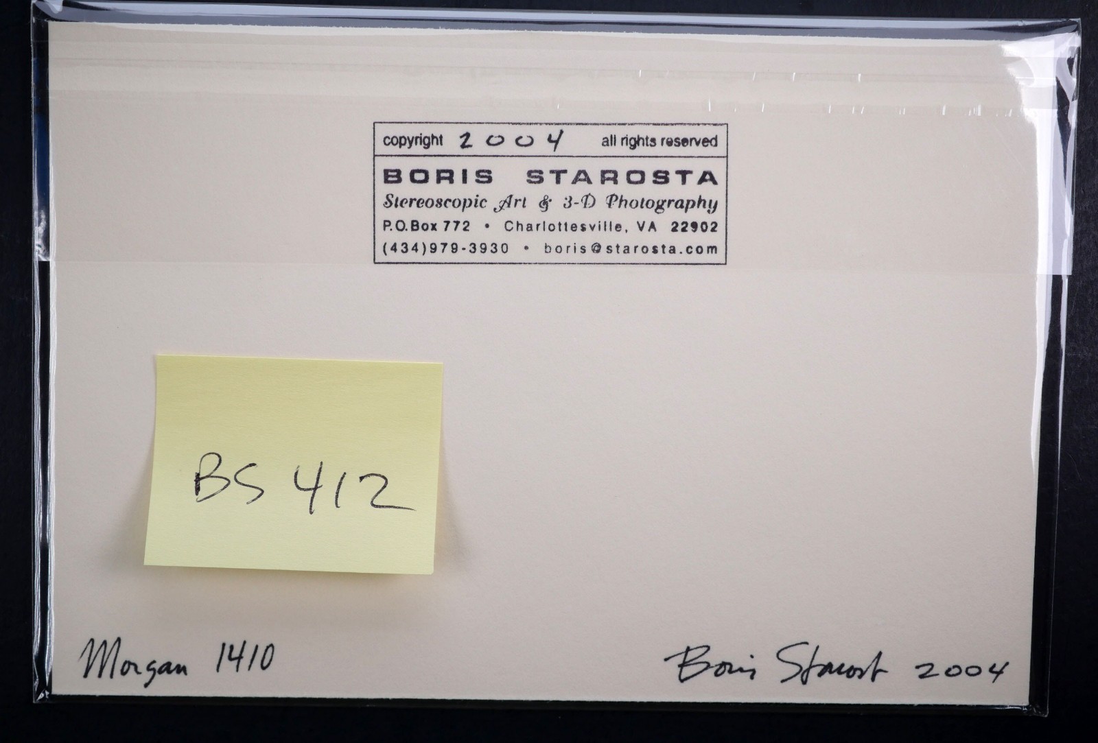 Boris Starosta 3D Stereoview – Morgan 1410 – nude model signed 2004 #412