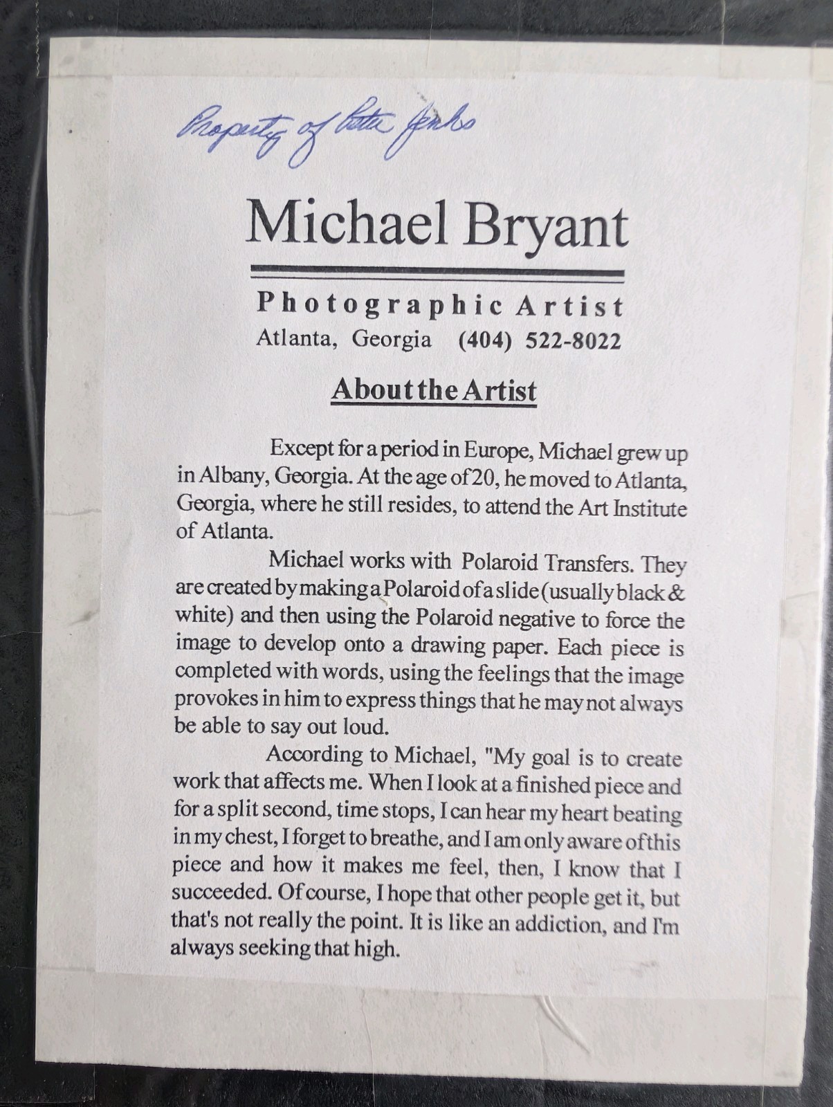 Vintage signed Michael Bryant Photography USA Art, Black & White Set Of 2
