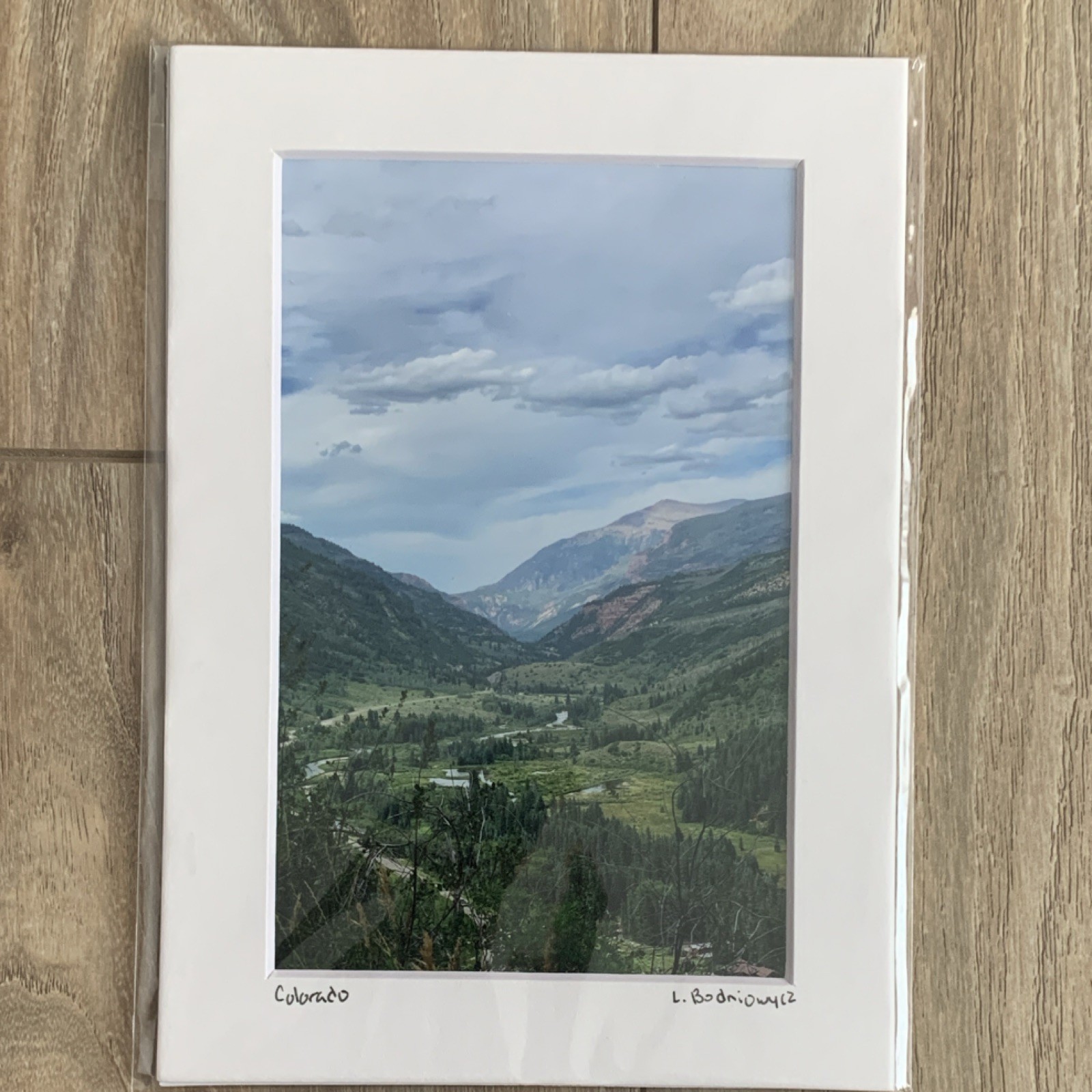 Signed Matted Color Landscape Photo Print Colorado Valley