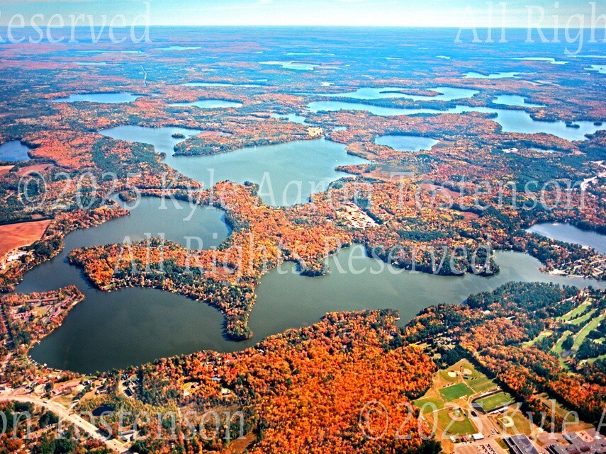 Eagle River Chain, Vilas Co, Eagle River, Wisconsin Aerial Photo. Frame Optional