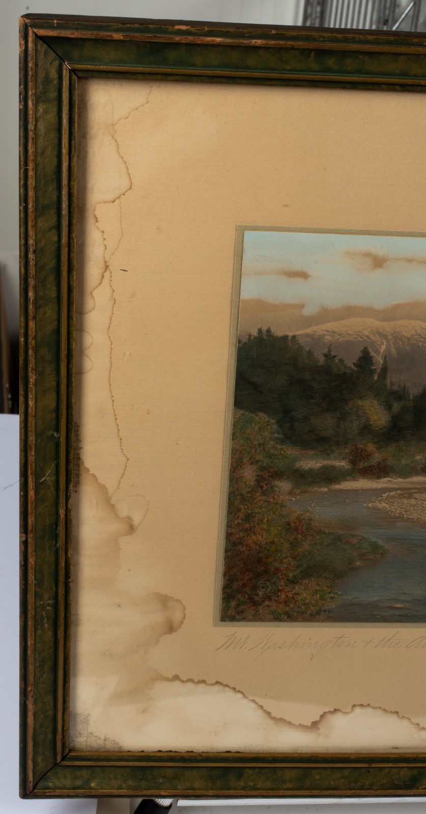 Charles Sawyer (1868-1954) Mt Washington/Ammonoosuc River, Hand Colored Photo