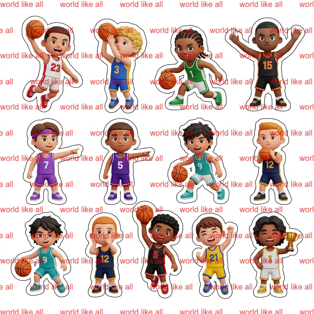 Sports Sticker Mega Bundle for Kids | Cute 3D Cartoon 4k digital