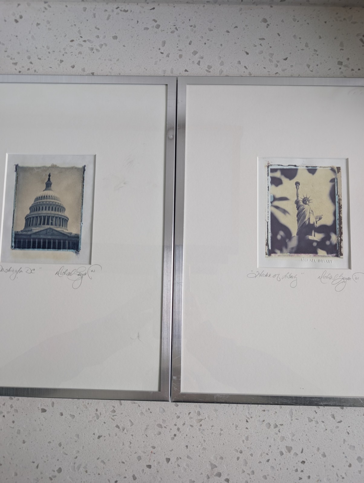 Vintage signed Michael Bryant Photography USA Art, Black & White Set Of 2