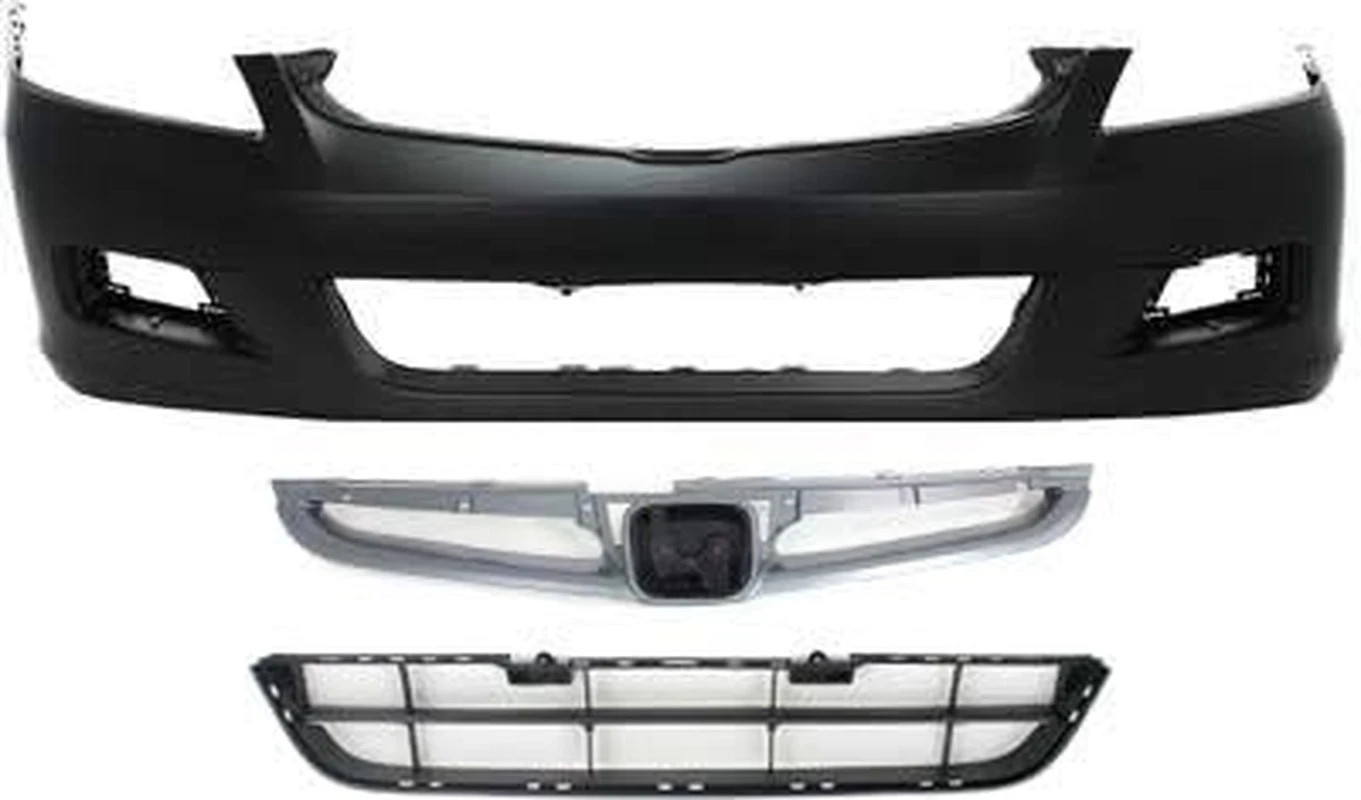 Front Bumper Cover Kit Compatible with Honda Accord 2006-2007, Primed, Sedan