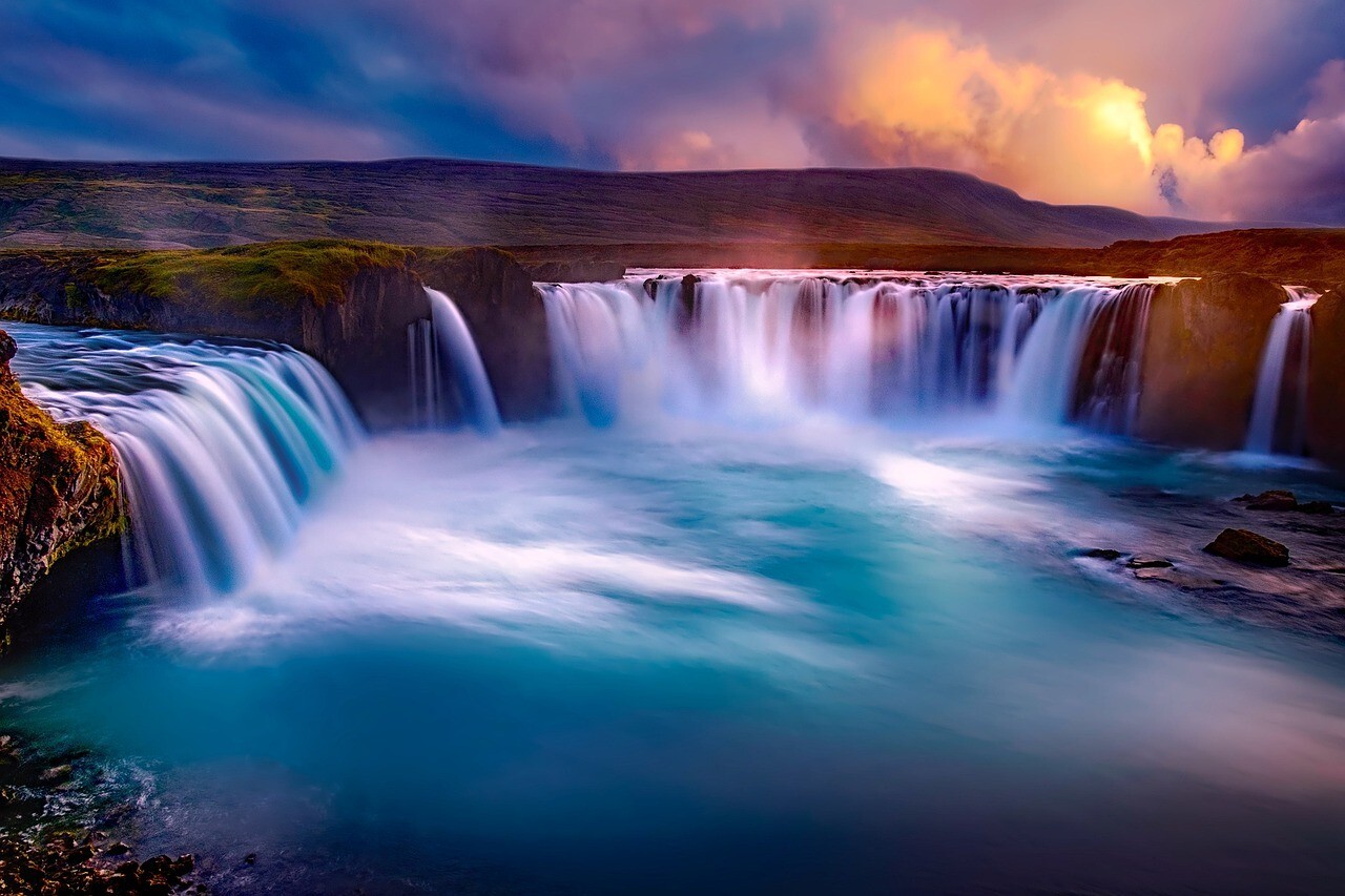 Digital Image Picture Photo Pic Wallpaper Background Waterfall blue Sea 8523