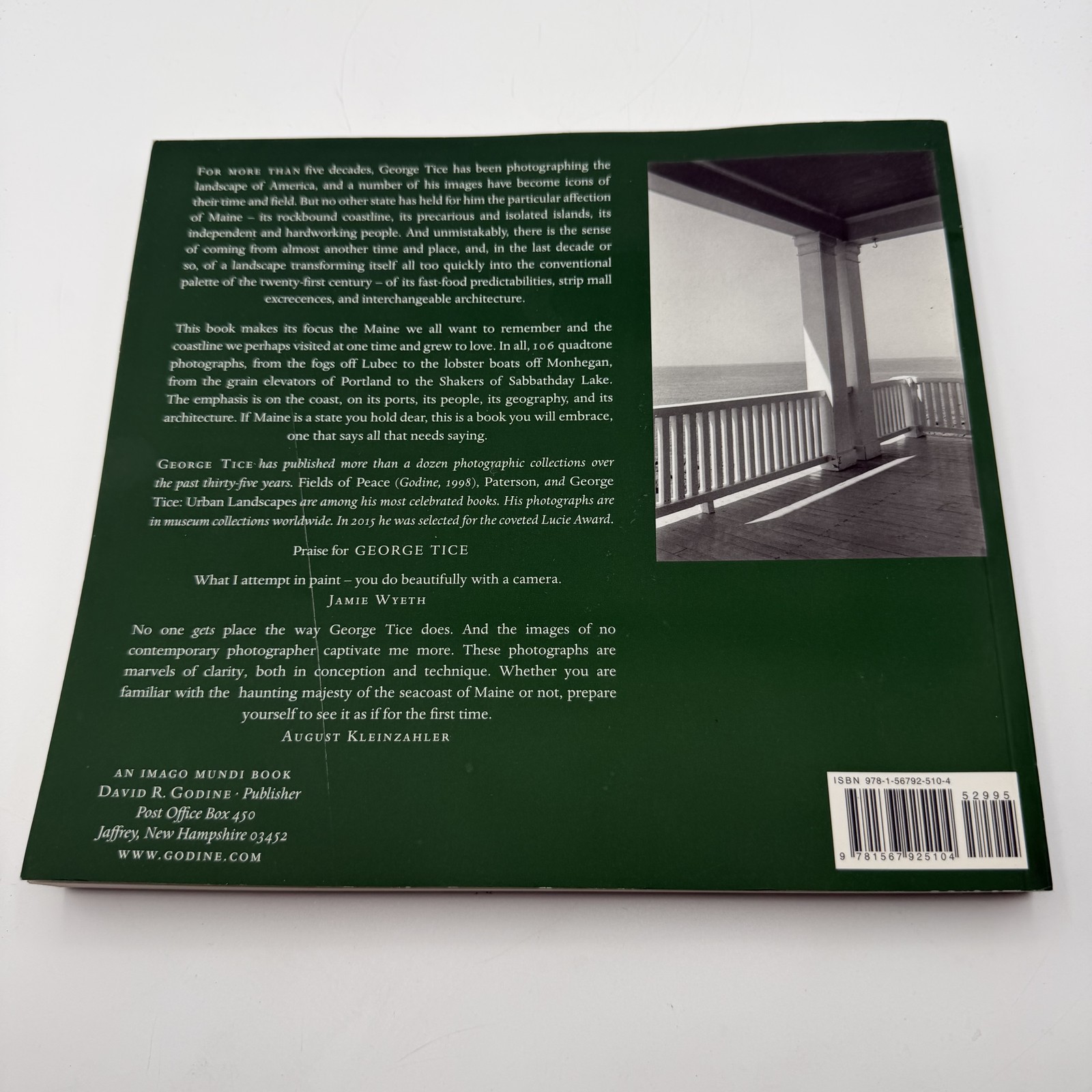 George Tice Seacoast Maine Photographs Book 1999 Imago Mundi David R. Godine