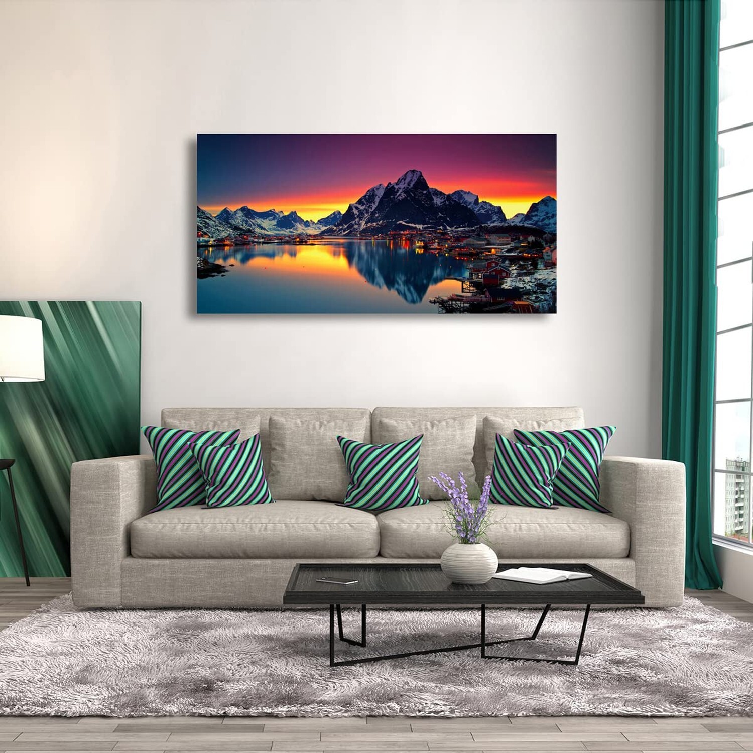 Nature Wall Art Colorful Lake Mountain Picture Canvas Prints Poster Landscape…