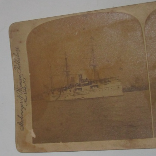 Antique Stereo Scope View Picture Slide United States Cruiser “Newark” (WSC3)