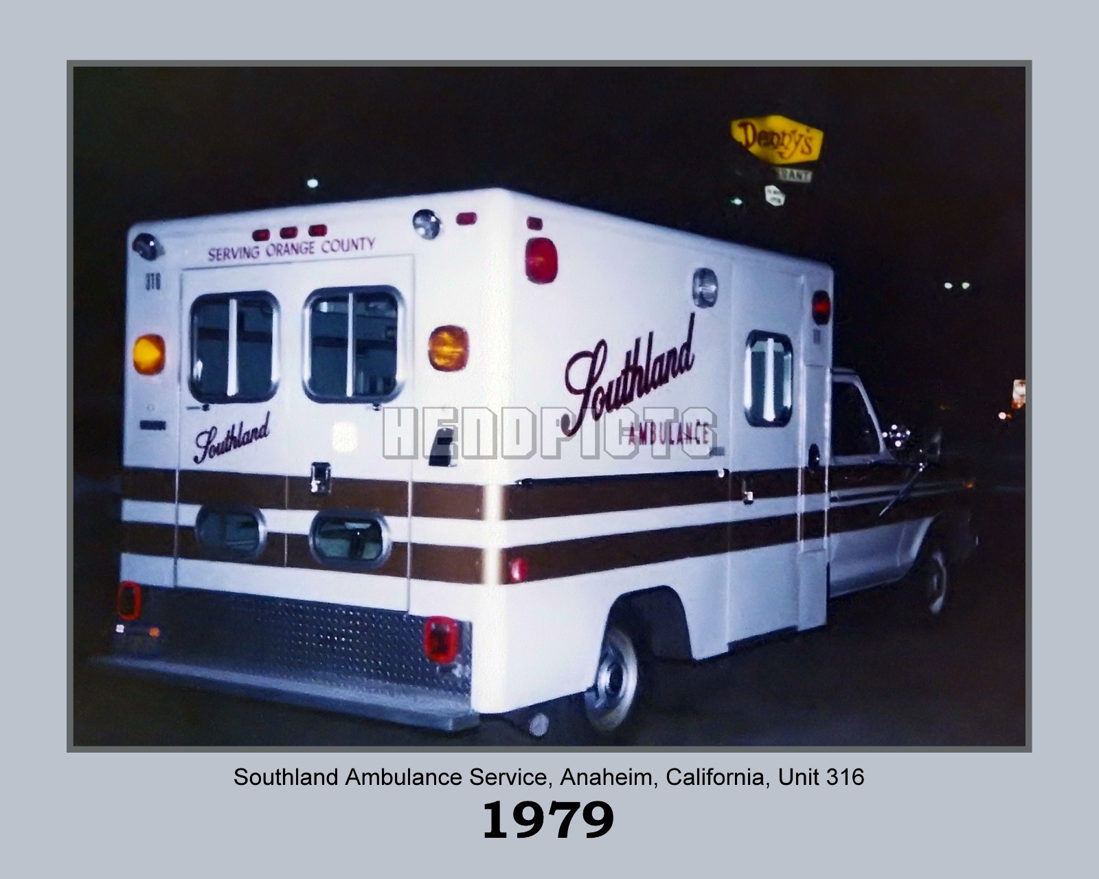1979 Southland Ambulance Unit 316 (BLS), New 8×10 Unframed Photo VFRPBT_0068