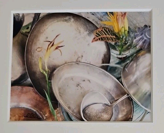 Lenny Lyons Bruno Art Photograph Yellow Lily Still Life Hand Signed Matted 11×14